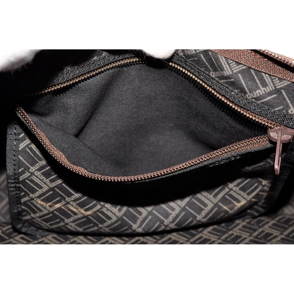 dunhill Boston Bag Leather Brown Gold Auth nice business bag fits laptop/ iPad - Picture 12 of 16